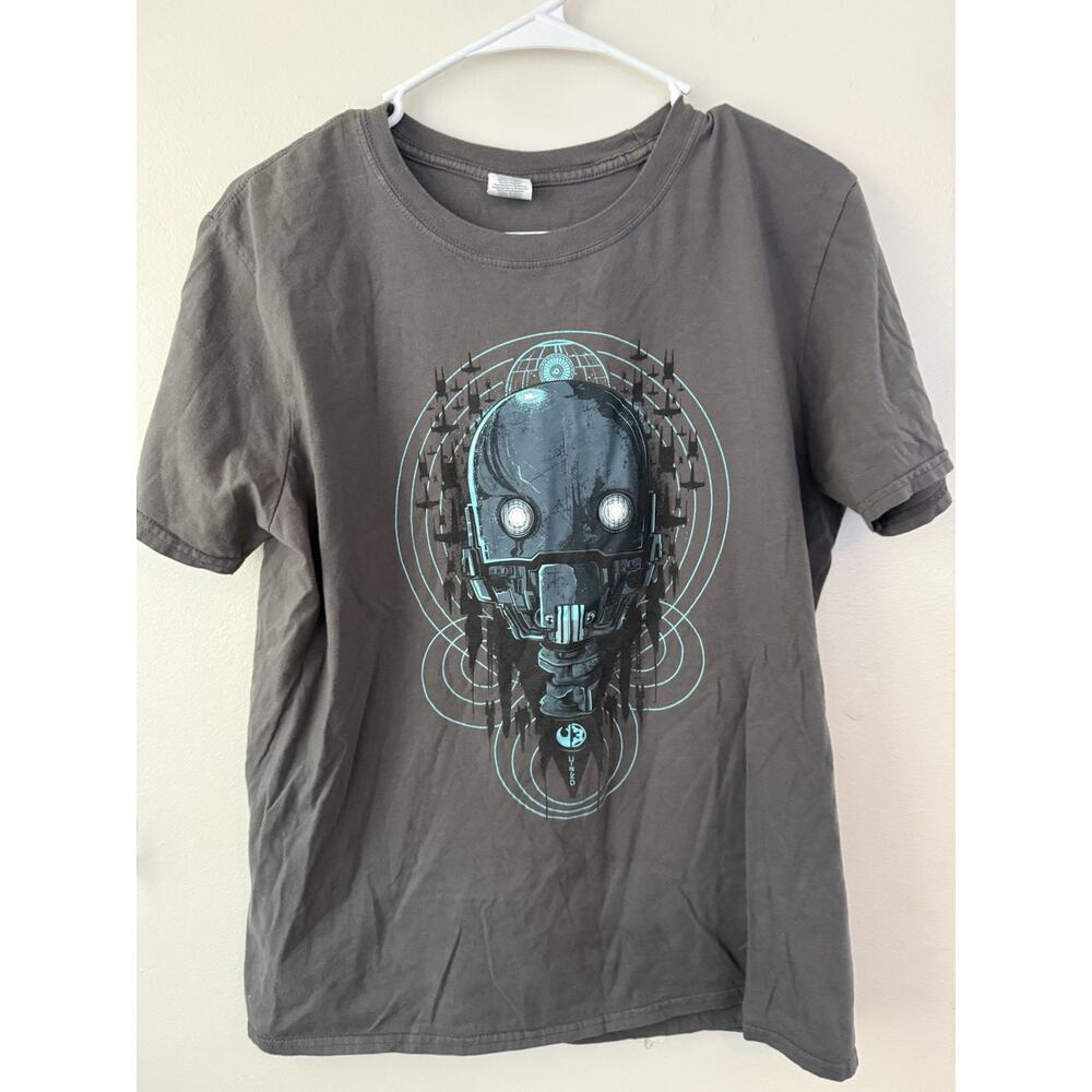 Star Wars K-2SO Droid Graphic T-Shirt Gray Sci-Fi Rogue One Mens Large